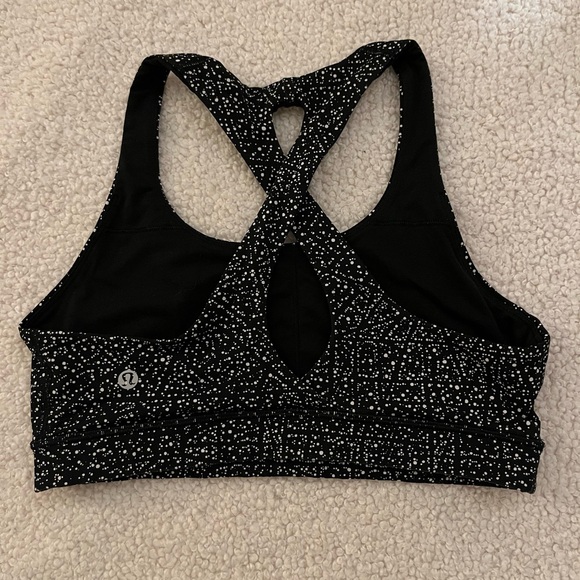 LuLuLemon Sports Bra - Black and White Size 4 - Picture 2 of 2